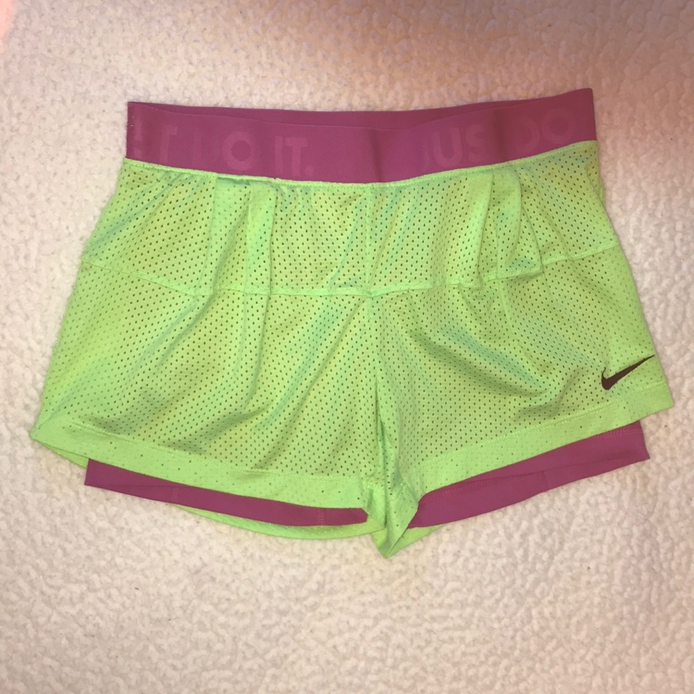 Neon Green Nike Dri-Fit shorts